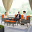 Outsunny 7 Seater Rattan Garden Furniture Set Patio Dining Set Orange