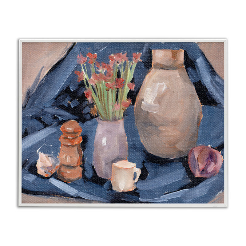 Scène de nature morte classique, giclée par Melissa Wang, Estampe numérique encadrée blanc bord de mer, H 16 po x l 20 po