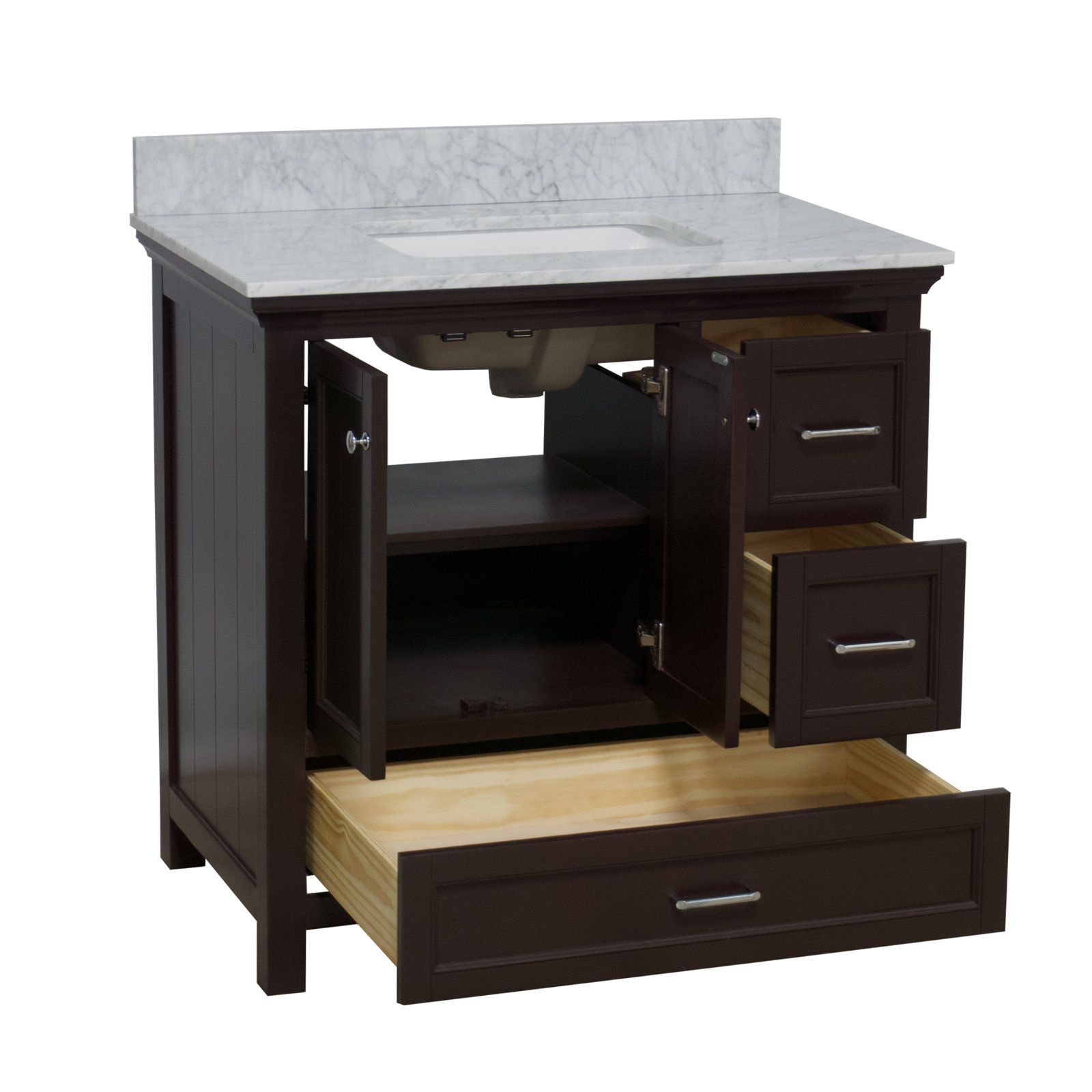 Maven 36'' Single Bathroom Vanity, Chocolate