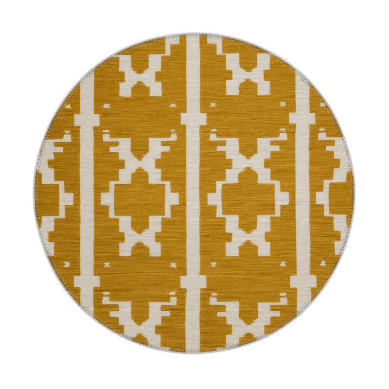 Tapis brun intérieur et extérieur Trellis, Rond 5 pi