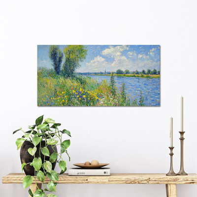 Monet Wall Art, Monet Canvas Wall Art, Claude Monet Prints, Spring Floral Landscape Pictures Wall Decor for Living Room, Nature Painting Canvas Wall A