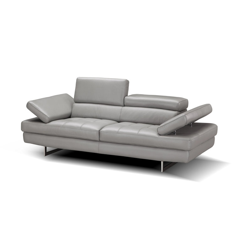 Budislav Genuine Leather Pillow Top Arm Sofa, 37" H x 78.7" W x 41.3" D