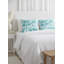 Teal Blossom Field Linen Euro Pillow 26x26 Cover Only