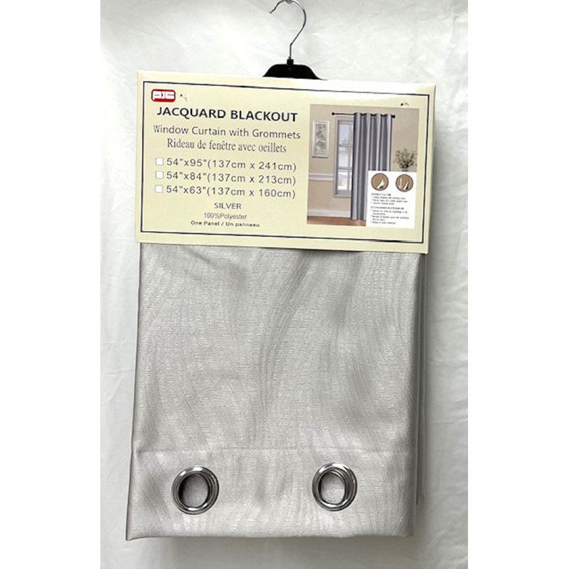 Rideau occultant en polyester Aaban, L 54 po x L 63 po, Argent