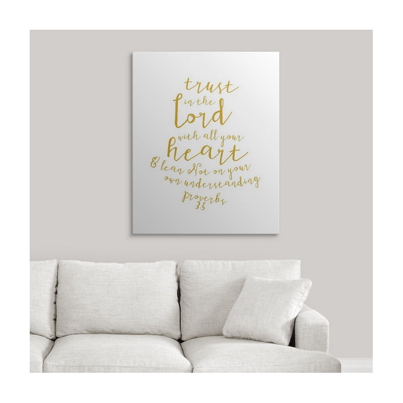 " Proverbs 3:5 - Scripture Art ", 20" H x 16" W x 1.5" D, Canvas