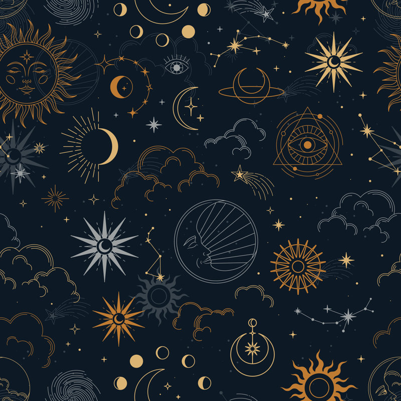 Magic Seamless Pattern - Wrapped Canvas Print, 30cm H x 30cm W x 3.8 cm D