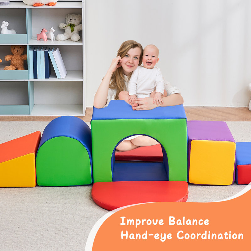 Linor Foam Climbing Blocks for Toddlers 1-3, 7Pcs Set