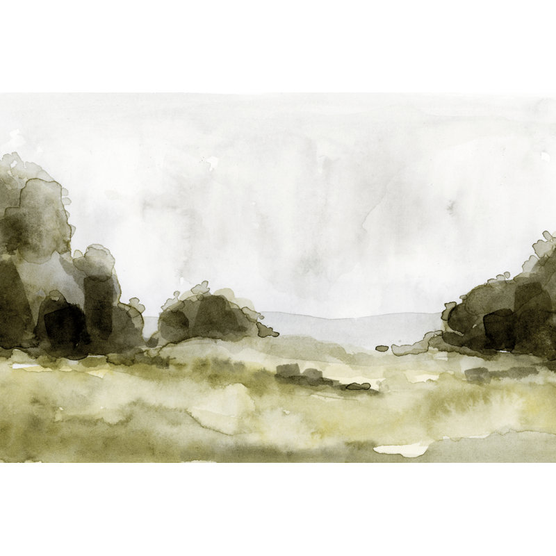 Simple Scape II by Victoria Barnes - Painting, 30cm H x 46cm W, Black Floater Framed