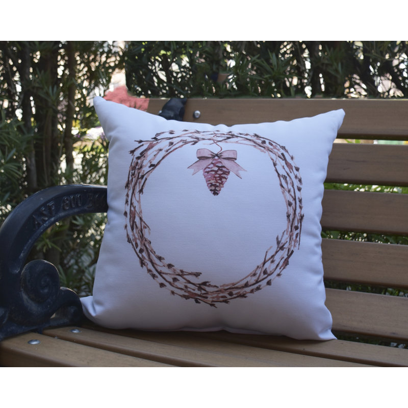 Housse et insert de coussin carré extérieur Winter Holiday, 20 po x 20 po, Blanc cassé
