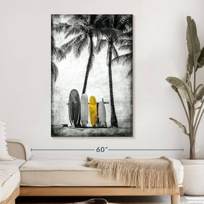 Planche de surf pop sur toile, H 48 po x l 32 po x P 1,25 po