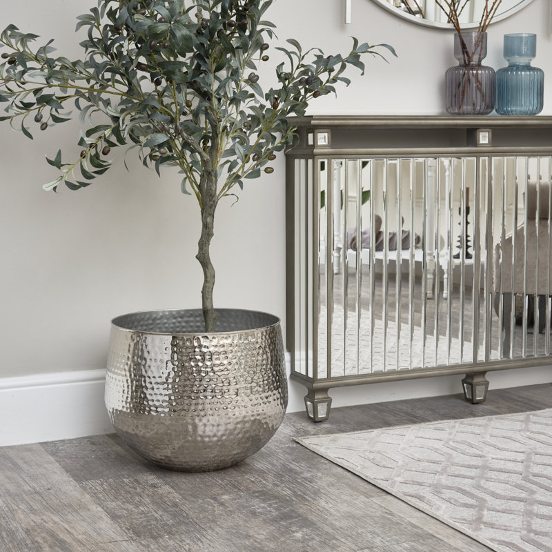 Sarana Planter, 38cm H x 40cm W x 40cm D, Silver