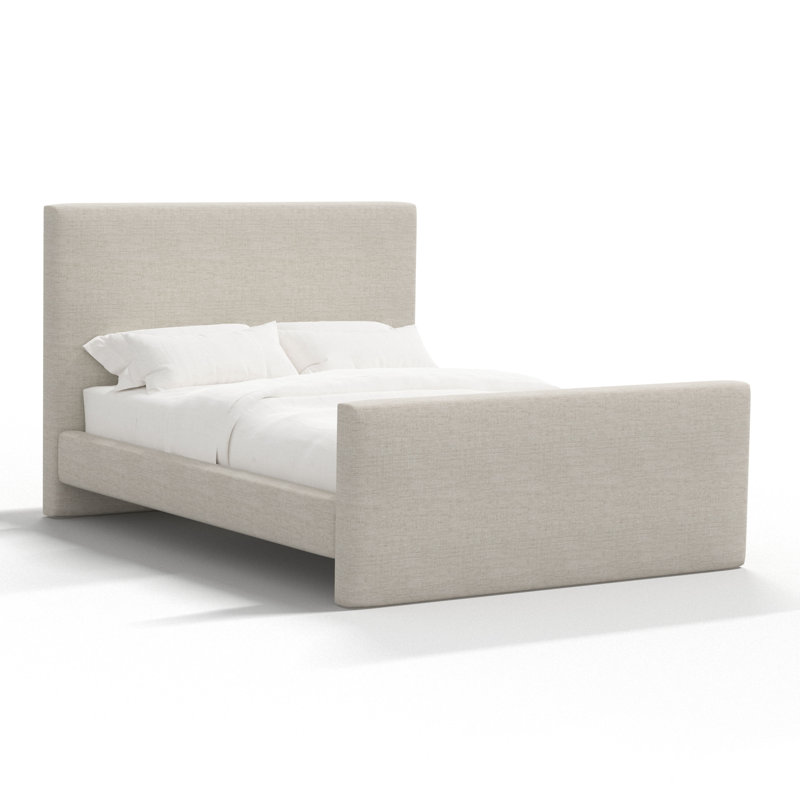 Upholstered Bed, Twin, Relaxed Zinc Linen