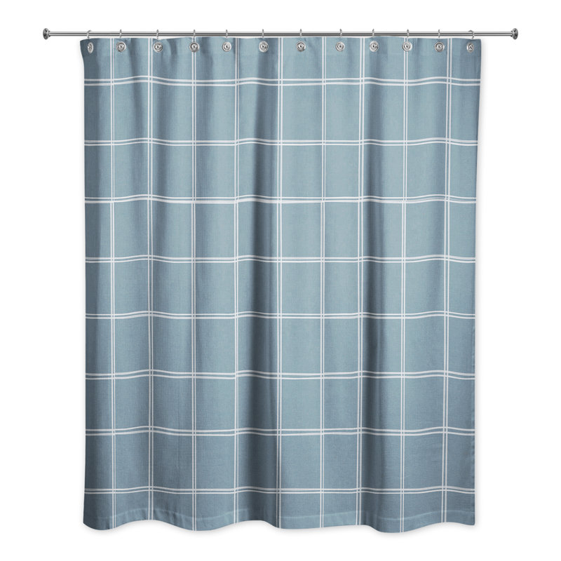 Rideau de douche simple Perine, Bleu