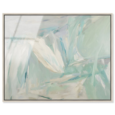 «Teal Sea III», reproduction d'art encadrée par Art Remedy, cadre argenté, 20 x 16