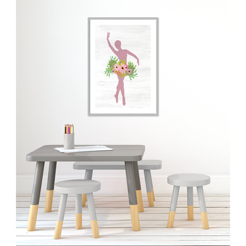 Ballet toute la journée 1, H 35,5 po x l 25,5 po x P 1,19 po, Encadré de boîte argent