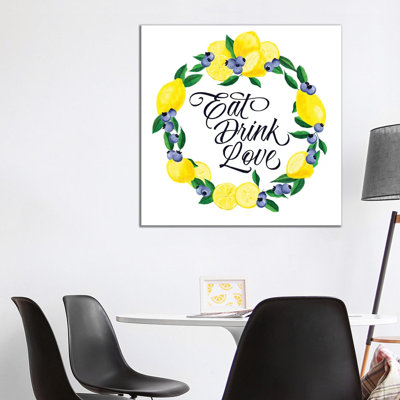 Lemon Blueberry Kitchen Sign II by Noonday Design - Wrapped Canvas Painting