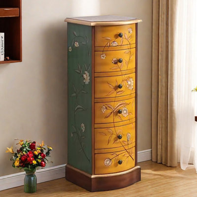 Hand-Painted 6-Drawer Entryway Accent Chest