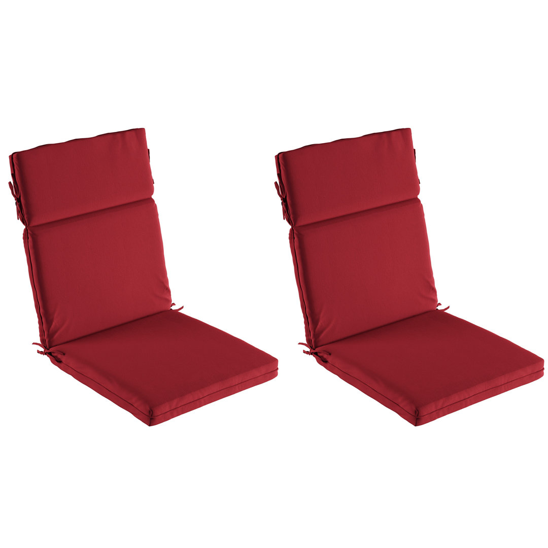 High-Back Outdoor Chair Cushions – 2 Pillows with UV and Water-Resistant Fabric – For Patio, Adirondack, or Dining Chairs by Lavish Home (Set of 2) Latitude Run® 