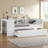 Twin Size Daybed with Trundle, Wood Daybed Frame with Storage Drawers, Side Shelves and Built-in Desk, No Box Spring Required, Multi-Functional Storage Bed-395686778