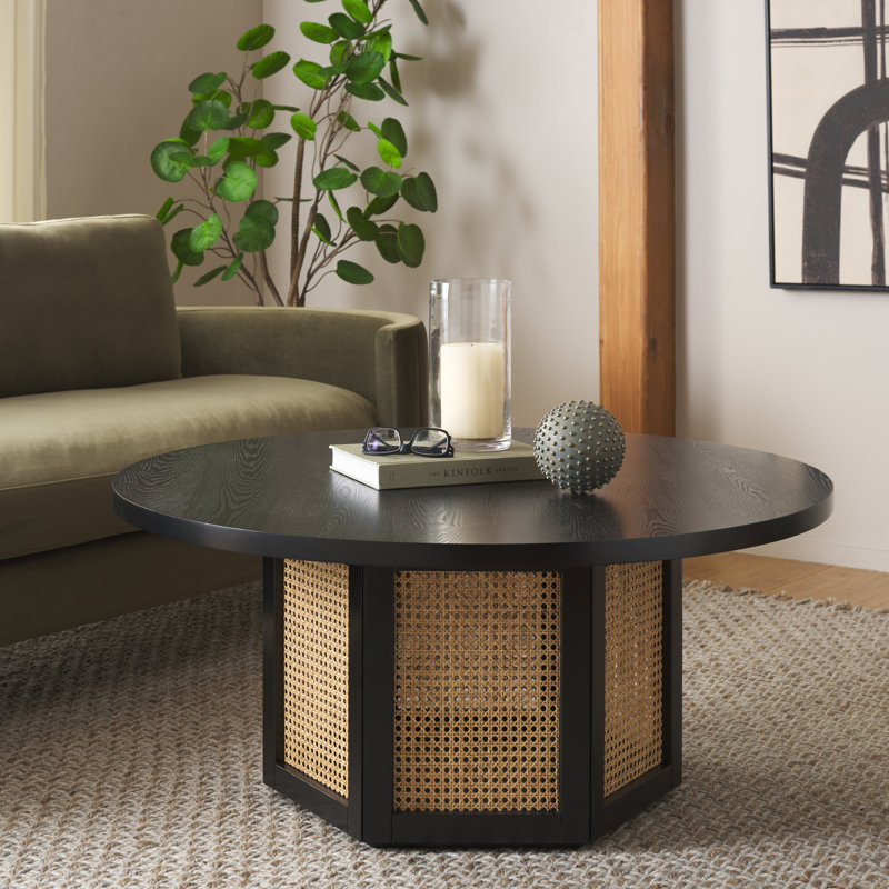 Table basse Pacetti, Plateau noir / noir / base naturelle