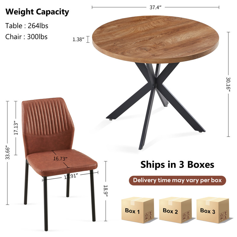 5-Piece Dining Set, Brown
