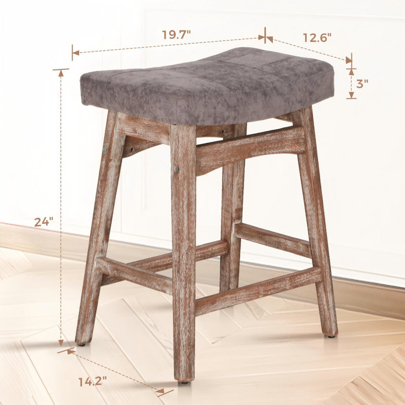 Tabouret de comptoir 24 po Amberlynn, Brun / gris clair