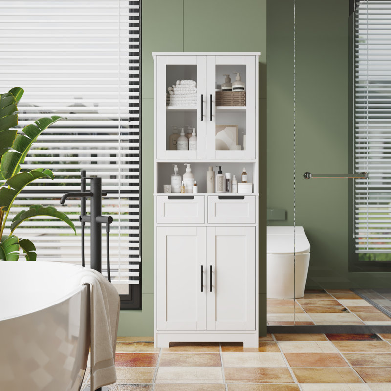 Scheel Freestanding Linen Cabinet