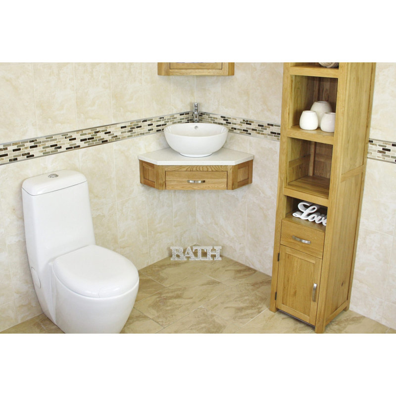 Covarrubias 550mm Single Bathroom Vanity with Vessel Ceramic Basin, White Quartz