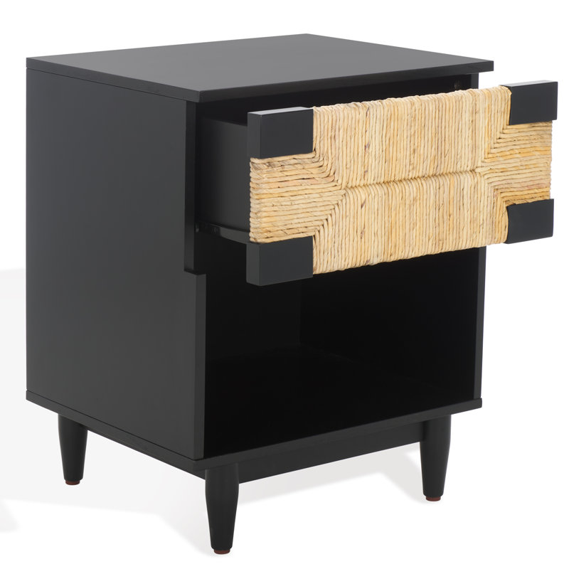 Aleja Banana Stem 1 Drawer 20" Nightstand, Black