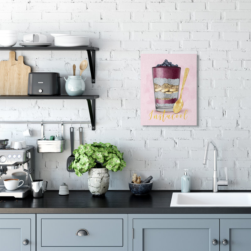 «Instacool Fruit Parfait Gold», reproduction d'art graphique, Toile tendue, H 20 po x l 16 po