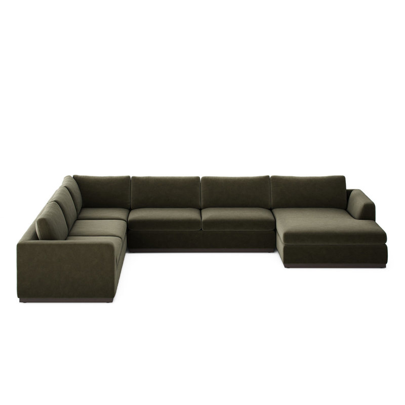 Colt Sectional, Surrey Olive Cotton Blend, Right Hand Facing
