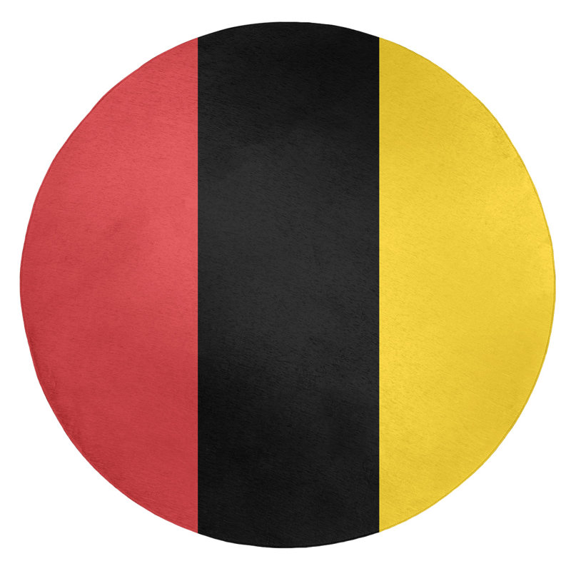 Tapis de zone rouge/noir, Rond 5 pi