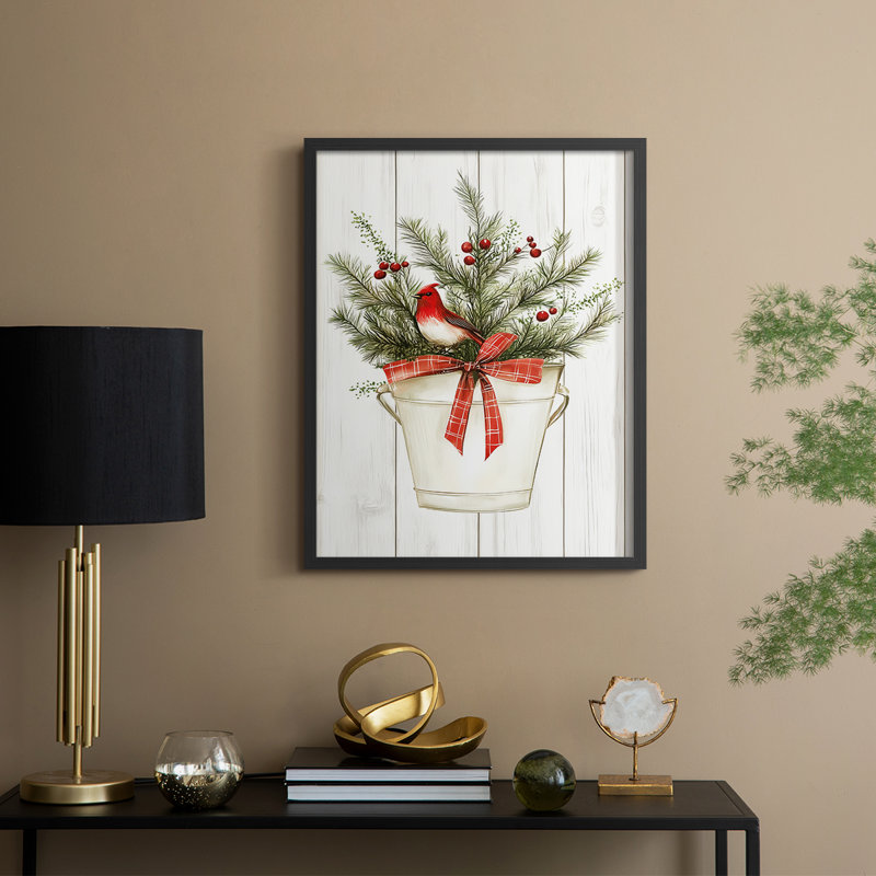 «Christmas Holiday Art», reproduction encadrée Lxxv - bois massif, H 11 po x l 9 po, Noir, noir, noir, noir