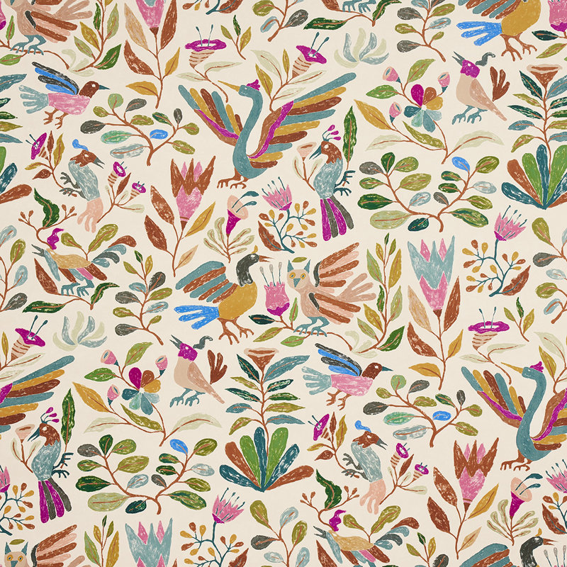 Schumacher x Abel Macias Canopy Wallpaper, Brown/Green