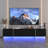 TV Console With Storage Cabinets, Remote Control, APP Control LED TV Stand, Full RGB Colour Selection, 31 Modes Changing Lights Modern Entertainment Centre (Black, For 75 Inches TV)