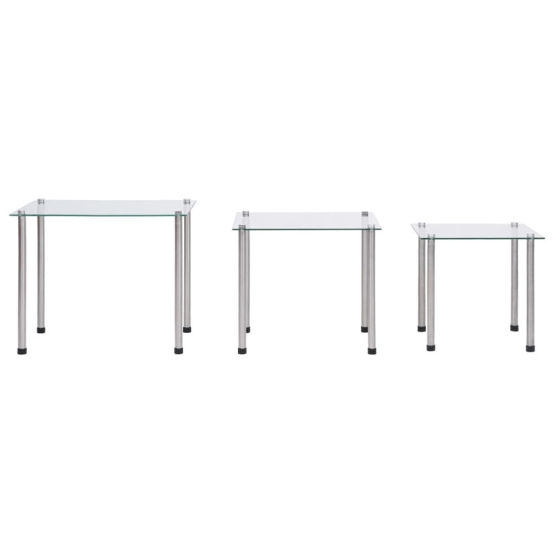 Letona Glass Top Nesting Tables, Transparent