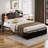 Ortenzia Bed Frame with Storage Headboard, Drawer, Charging Station and LED Light-2034018957-2034018944