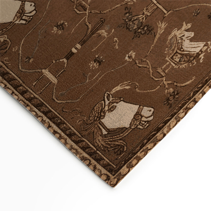 Tapis d'intérieur et d'extérieur brun français, Rectangle 9 pi x 12 pi
