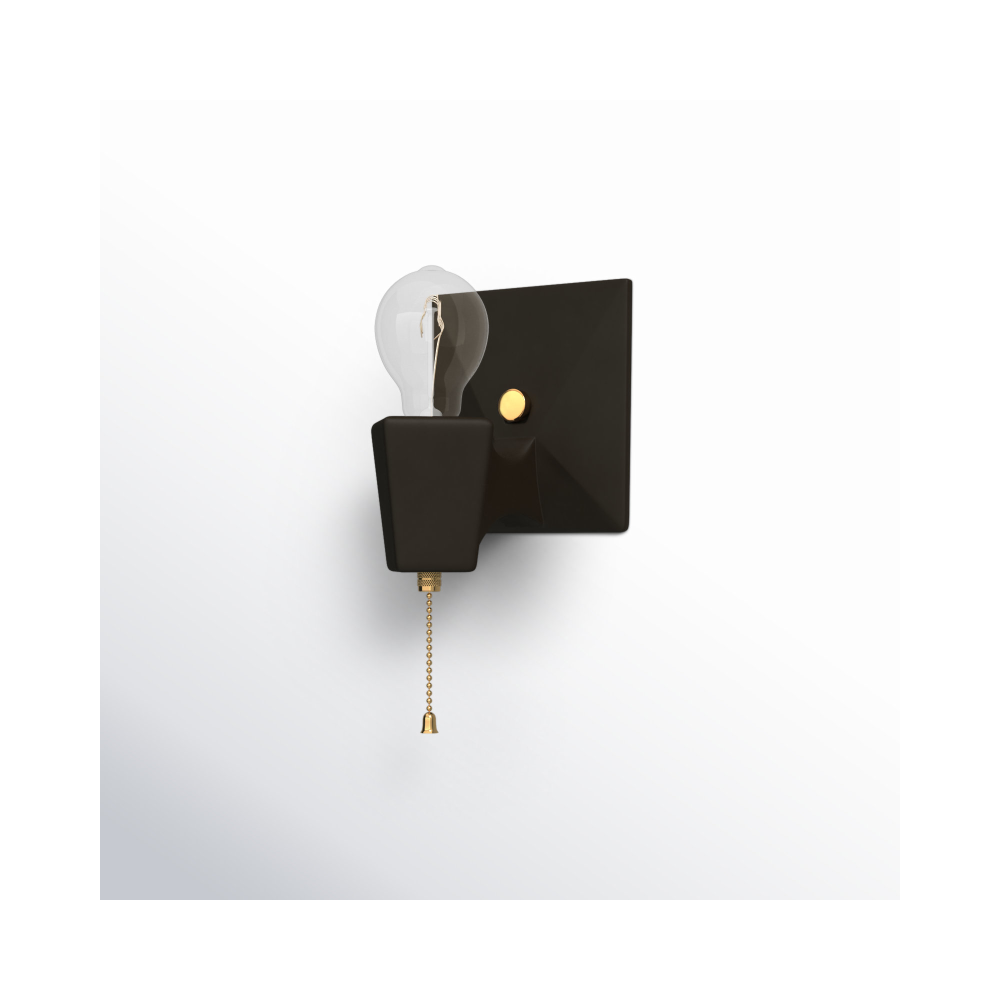 Ametria Single Light Ceramic Dimmable Armed Sconce, Terra Cotta Brass, Polished Brass
