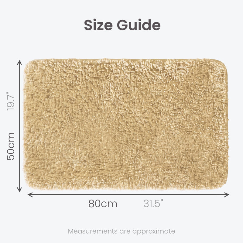 Jordan Microfibre Non Slip Bath Mat, Beige/Stone