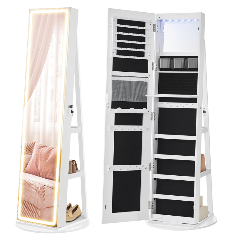 Brikena Freestanding Jewelry Armoire, White