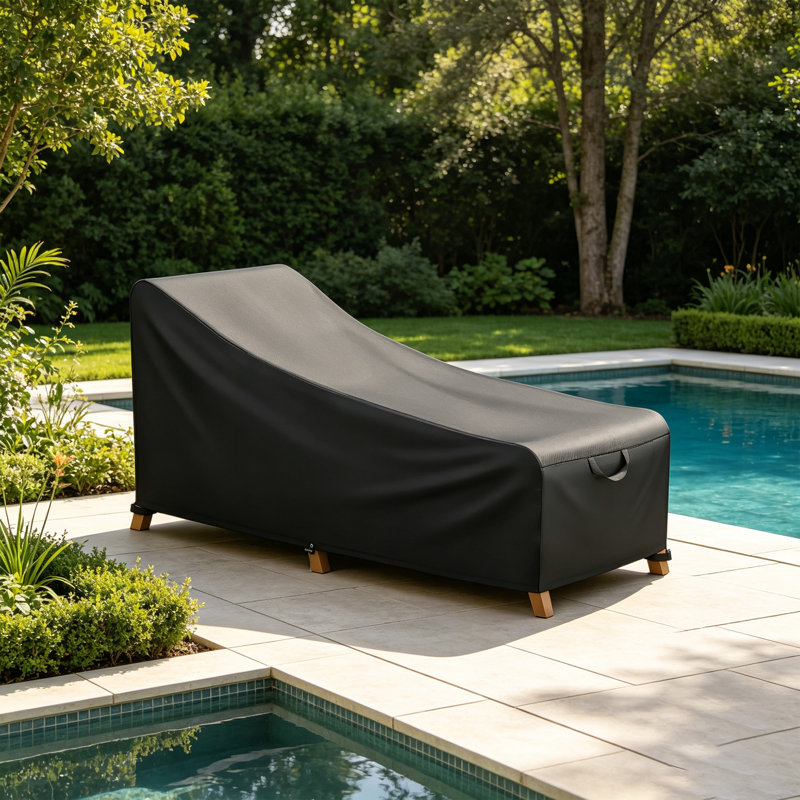 Housse et évent pour chaise longue en polyuréthane noir 420D, poignées et cordon, L 88 po x l 33 po x H 16 po