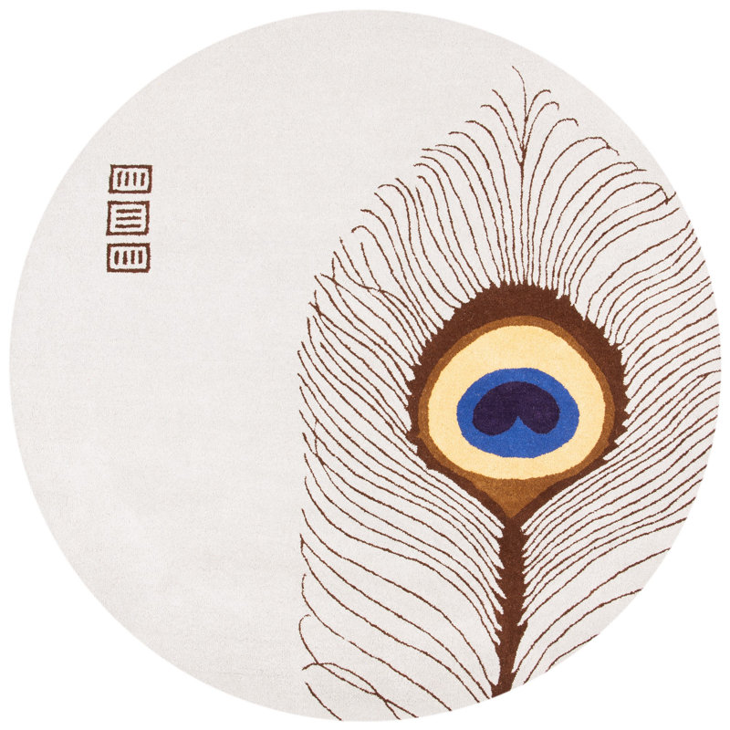 Nonia Hand Tufted Wool And Viscose Rug, Round 6'