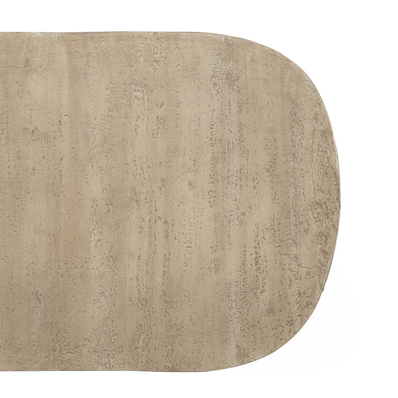 Oval Coffee Table With Rounded Pedestal Base