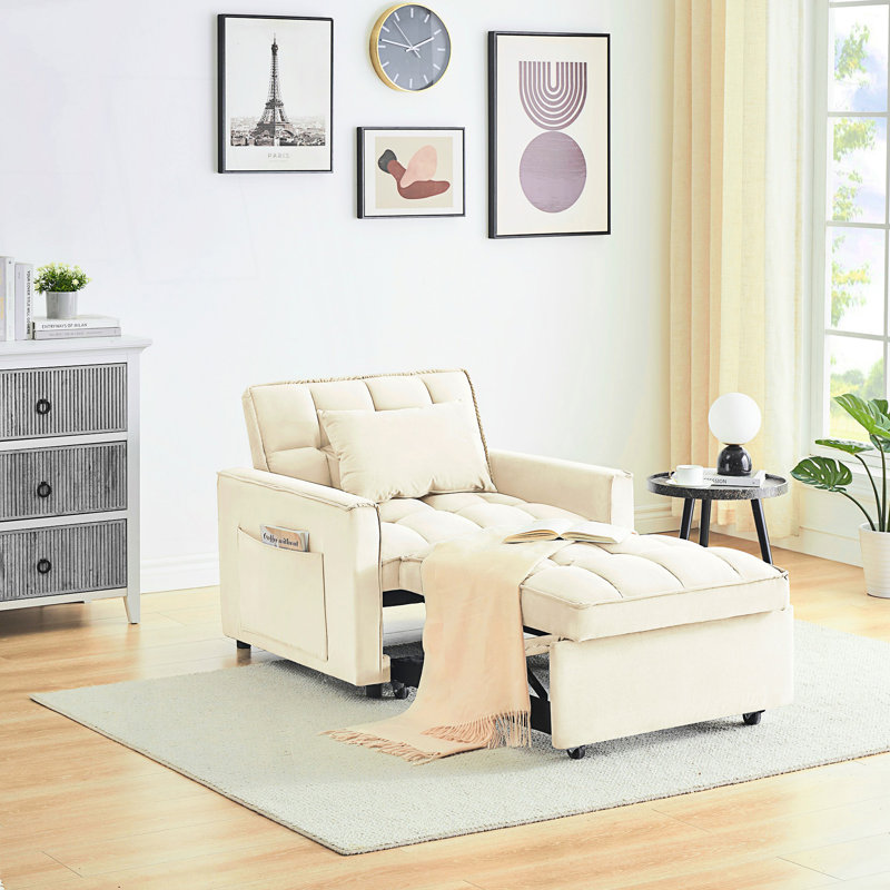 Canapé-lit, fauteuil inclinable convertible 3 en 1