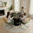 5-piece Round Pedestal Dining Set With Cane Back Cantilever Chairs-19417477