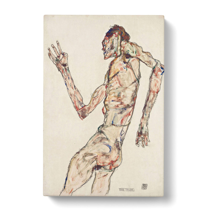 The Dancer by Egon Schiele - Wrapped Canvas Painting, 60cm H x 40cm W x 3cm D