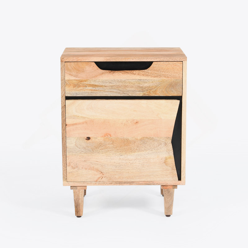 Table de chevet en bois naturel