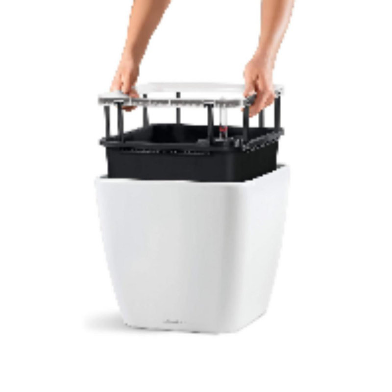Quadro Premium Pot Planter, 33 m H x 35cm W x 35cm D, White