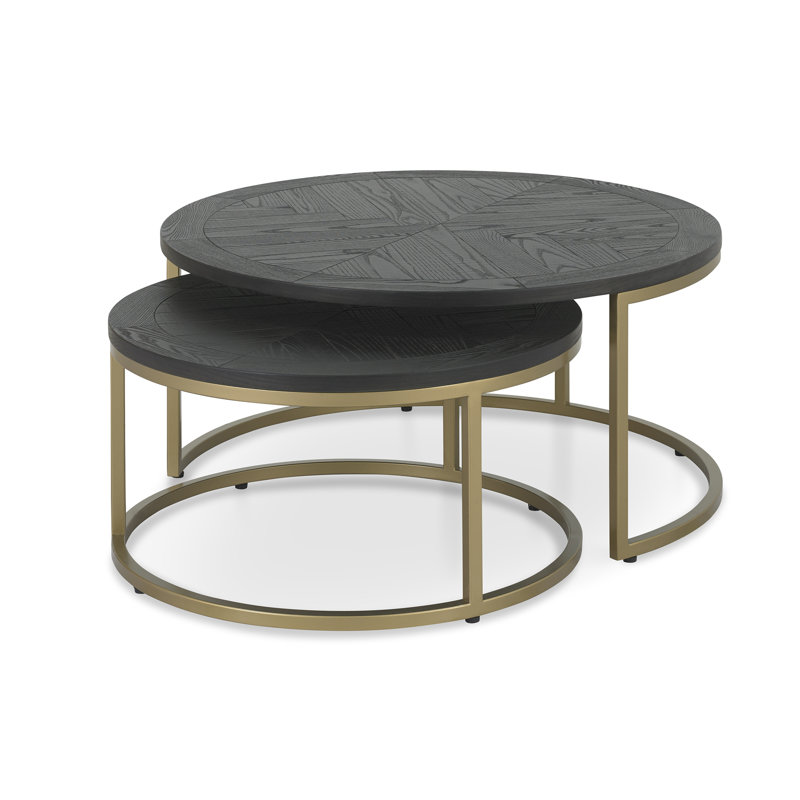 Arelle Frame Coffee Table, Peppercorn, Gold